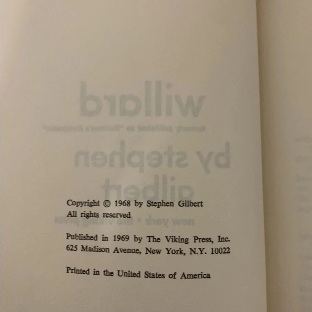 Willard Novel‎ by Stephen Gilbert - Black Cover